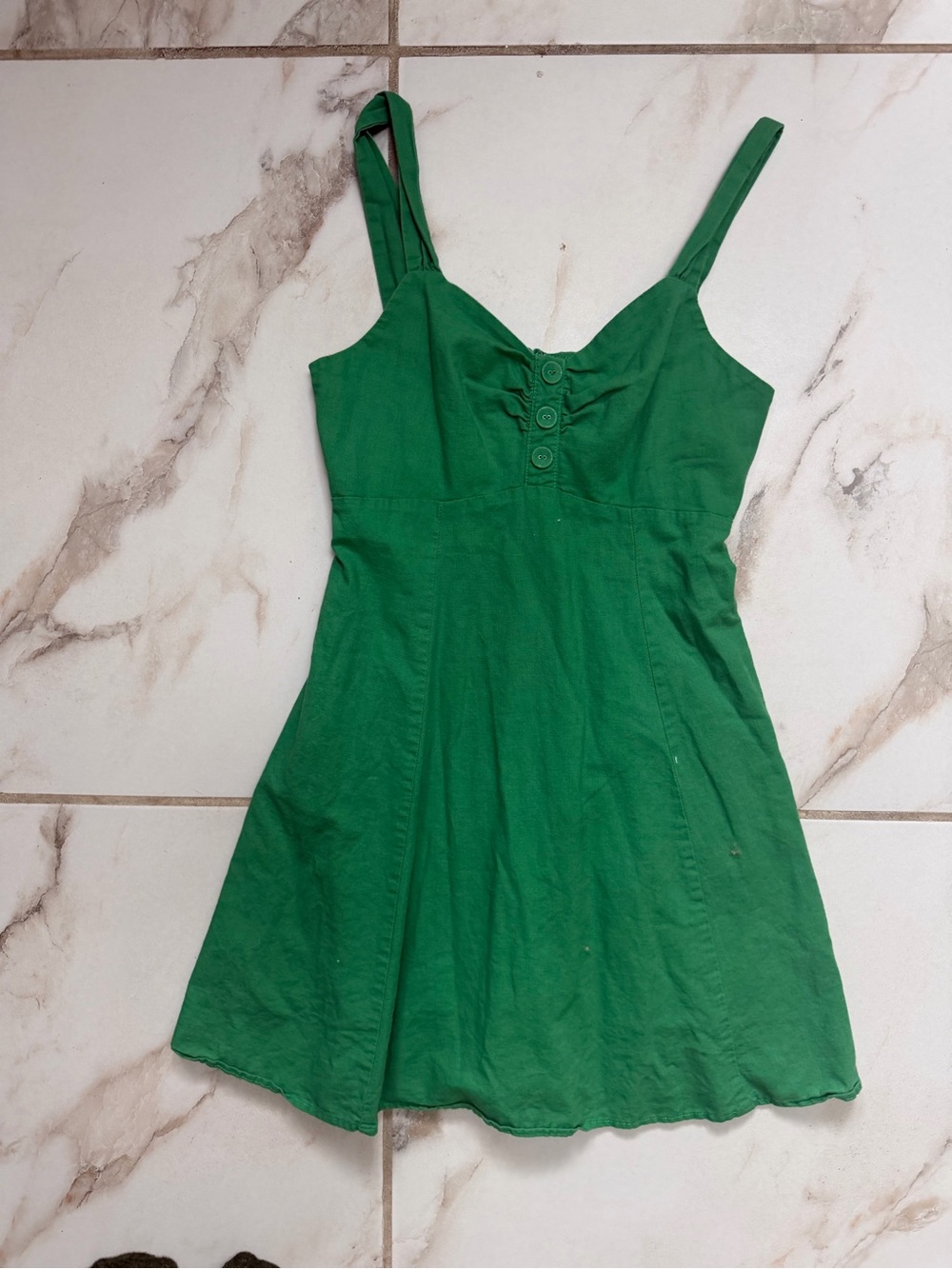 Gilli Emerald Green Button-Front Mini Dress